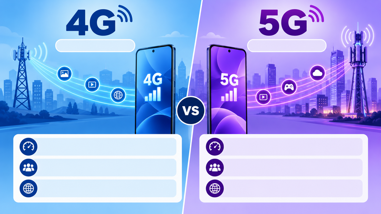 4G vs 5G Technology Infographic