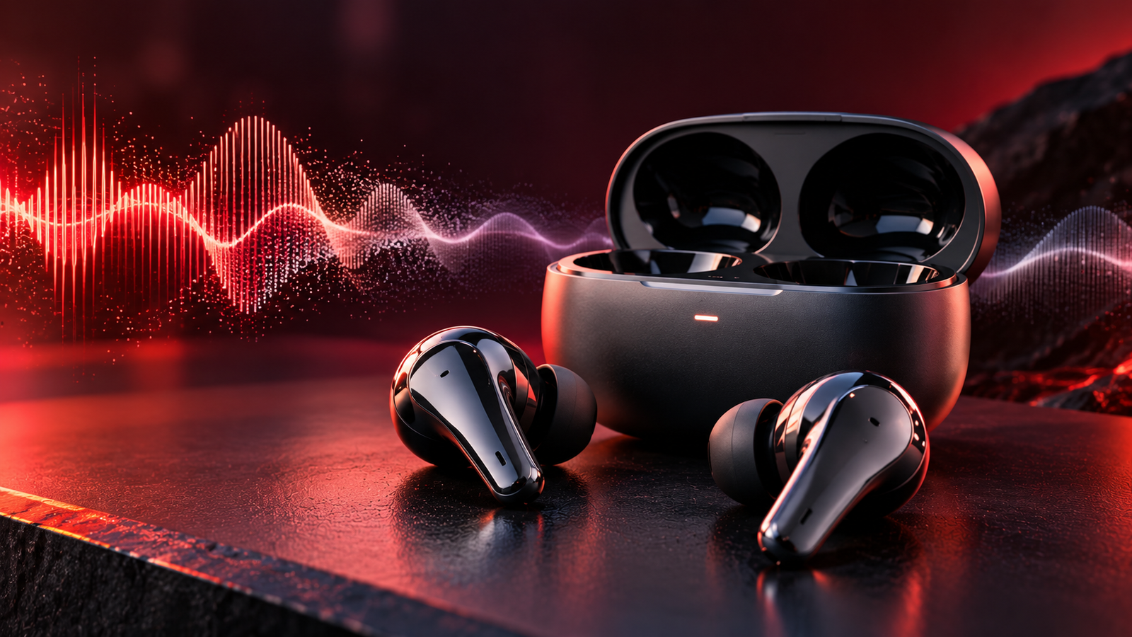 Wireless Bluetooth earbuds with noise canceling and charging case