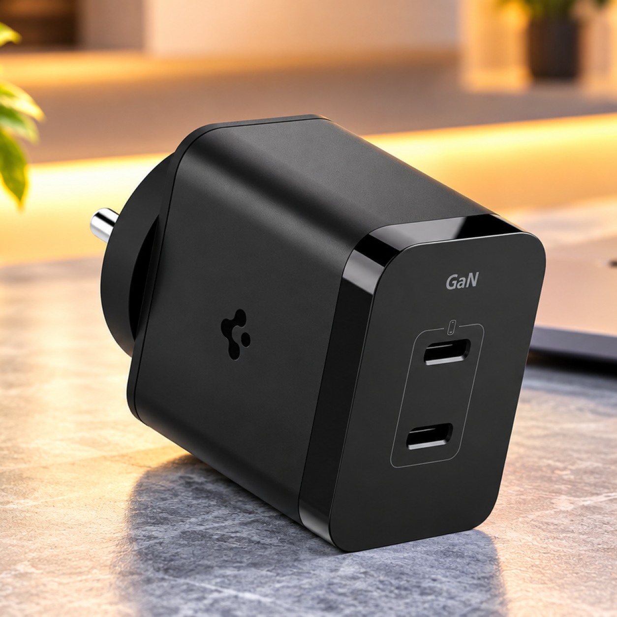 GaN Charger in a Cozy Workspace